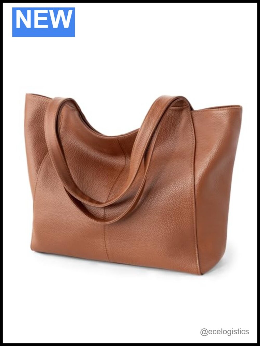 Genuine Leather Tote Bag Women Slouchy Work Bag 14 inch Laptop Zipper